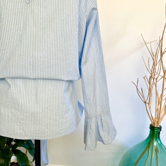 *SOLD* Pleione Romantic Striped Blouse - Blue - M - Picture 6 of 8